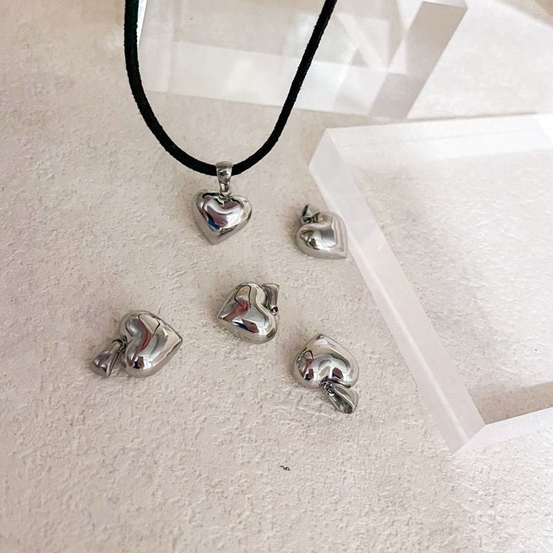 Stainless steel puff love pendant and key pendant 1 pc