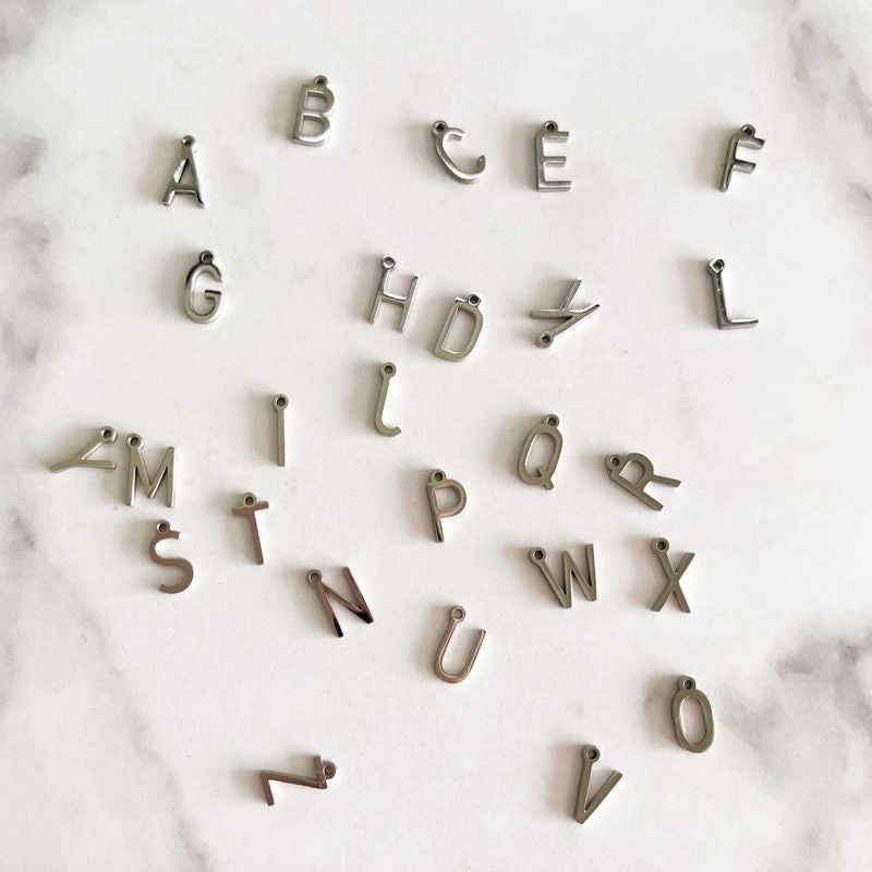 Stainless steel (STEEL Colour) simple letter pendant