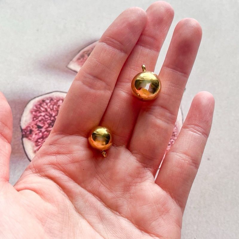 Stainless steel big size solid ball pendant 10mm/ 12mm gold ball
