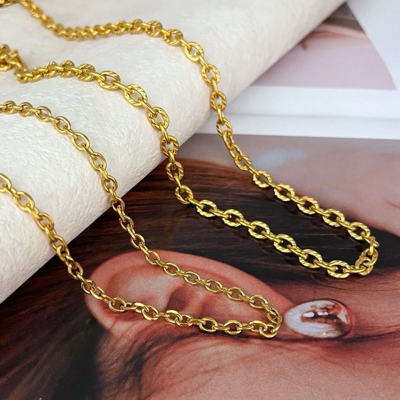 Stainless steel Edge Oval chain 50cm/ DIY jewellery chain