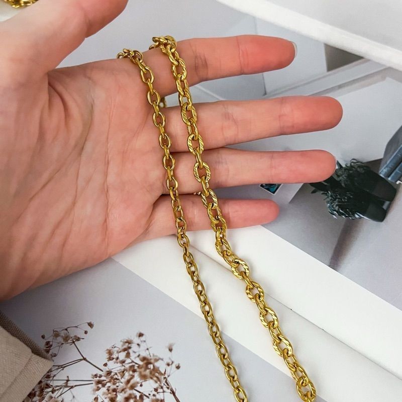 Stainless steel Edge Oval chain 50cm/ DIY jewellery chain