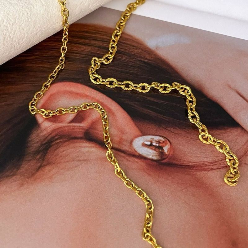 Stainless steel Edge Oval chain 50cm/ DIY jewellery chain