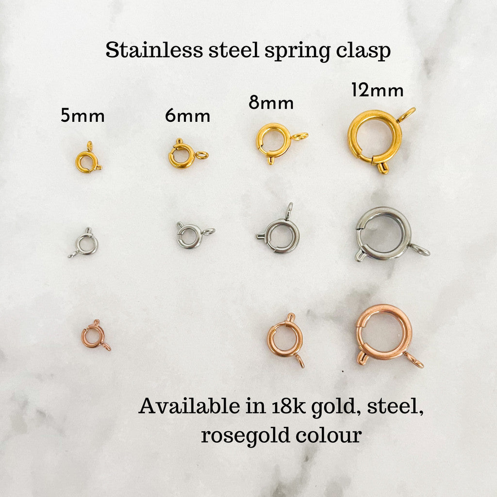 Spring clasp  Endings - Stainless steel / Gold Filled/ 925 silver
