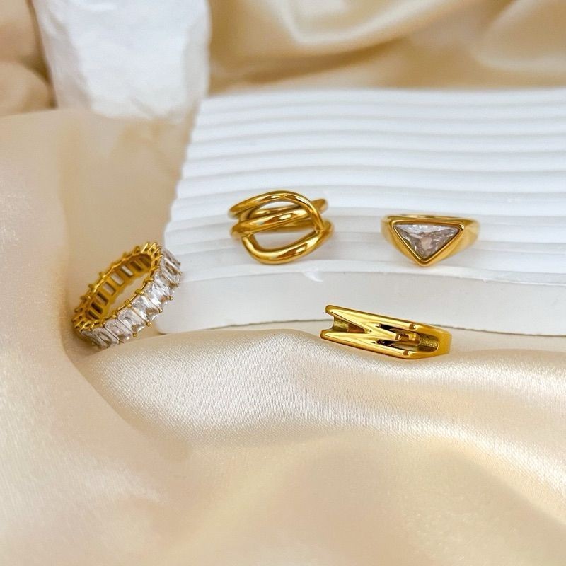 [Premium quality] Bulky thick ring - Stainless Steel with Zirconia stone