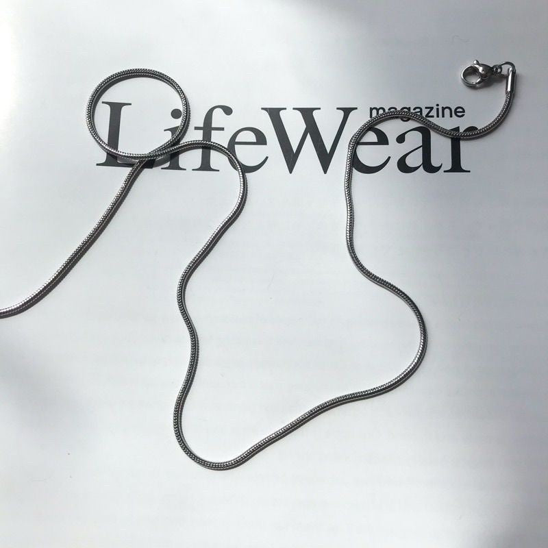[Ready Necklace] Steel colour stainless steel tarnish free necklace 1 pc