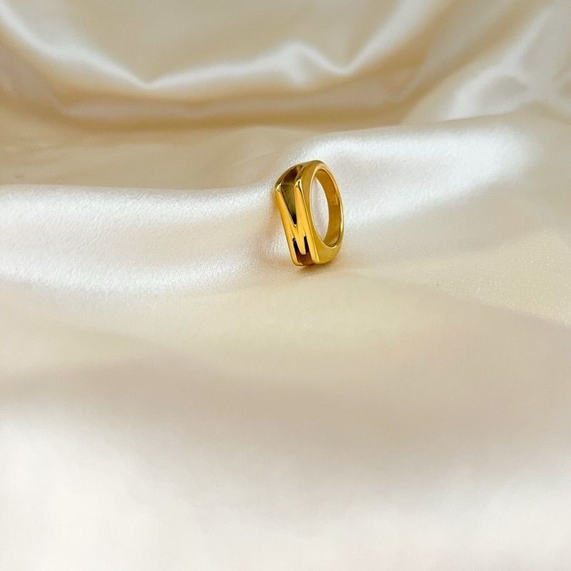 [Premium quality] Bulky thick ring - Stainless Steel with Zirconia stone
