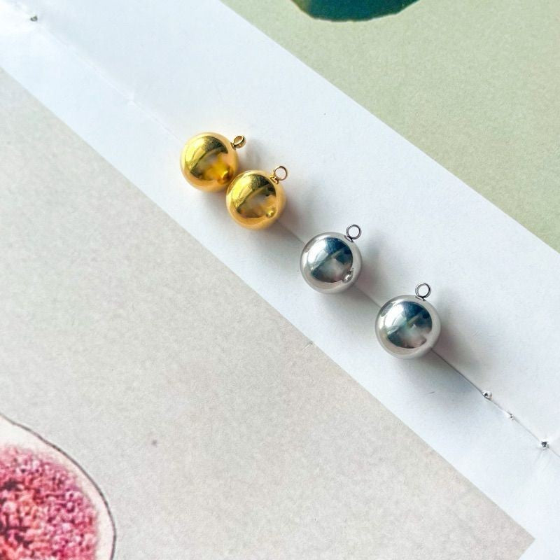 Stainless steel big size solid ball pendant 10mm/ 12mm gold ball