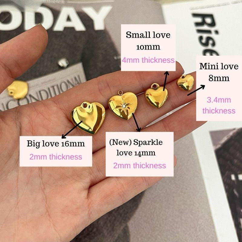 Stainless steel Solid love pendant