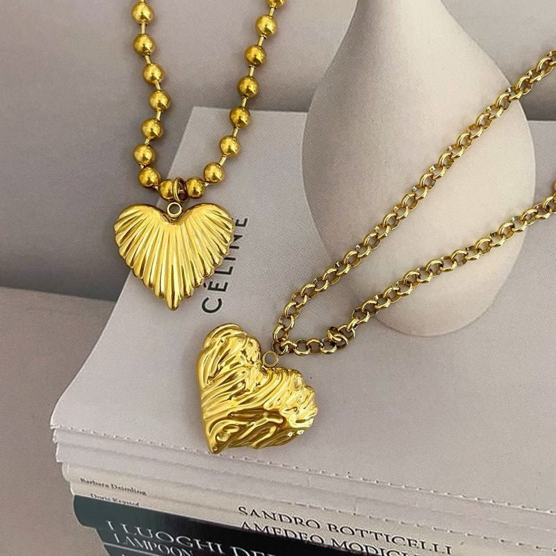 18k stainless steel gold Love/ Bulky love big gold love heart pendant for jewellery love bracelet Gelang love