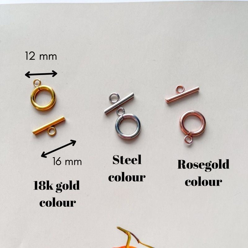 Stainless steel plain OT toggle 1 set - ending for jewellery diy