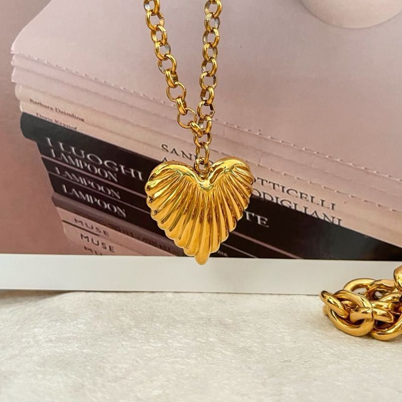 18k stainless steel gold Love/ Bulky love big gold love heart pendant for jewellery love bracelet Gelang love