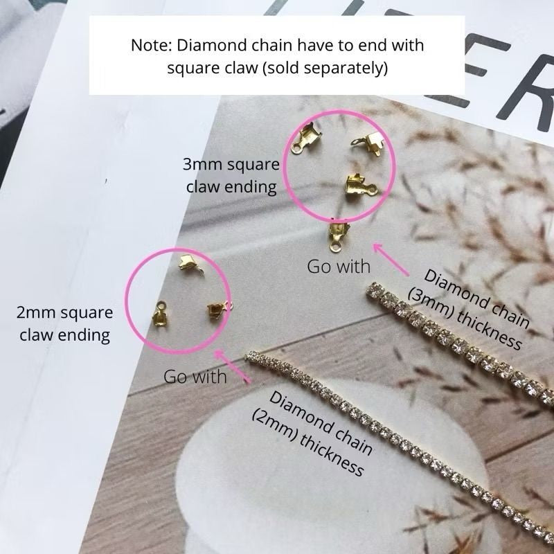 [DIY CHAIN] Stainless steel tennis chain for diy 50cm