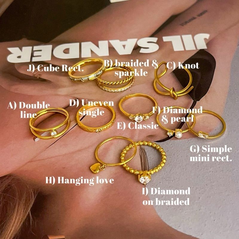 Minimalist ring stainless steel gold ring/ jewellery ring accessories gold cincin zirconia braided love ring