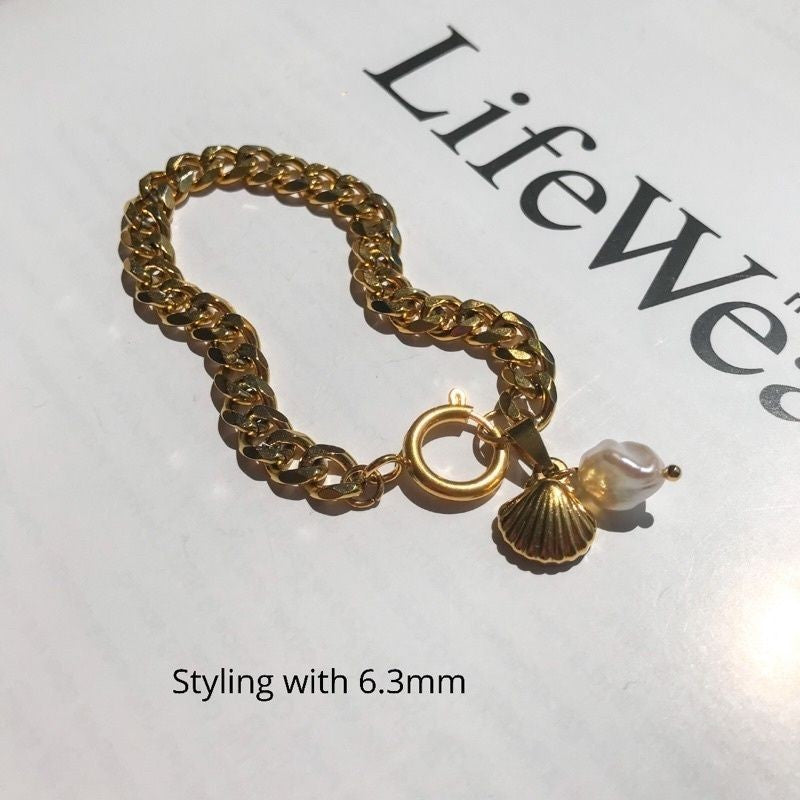[DIY Chain] Stainless steel Thick Cuban Chain/ 18k gold in pvd coating/ Tarnish Resistant DIY accessories for jewellery