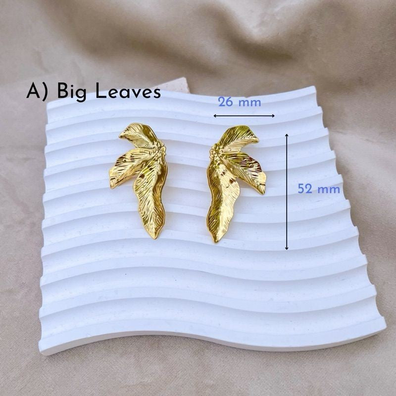 Stainless steel flower earrings/ gold earrings pearl earrings
