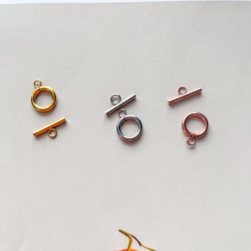 Stainless steel plain OT toggle 1 set - ending for jewellery diy