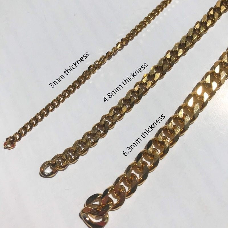 [DIY Chain] Stainless steel Thick Cuban Chain/ 18k gold in pvd coating/ Tarnish Resistant DIY accessories for jewellery