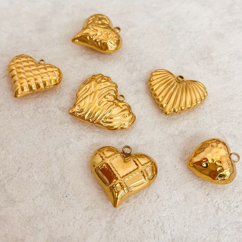 18k stainless steel gold Love/ Bulky love big gold love heart pendant for jewellery love bracelet Gelang love