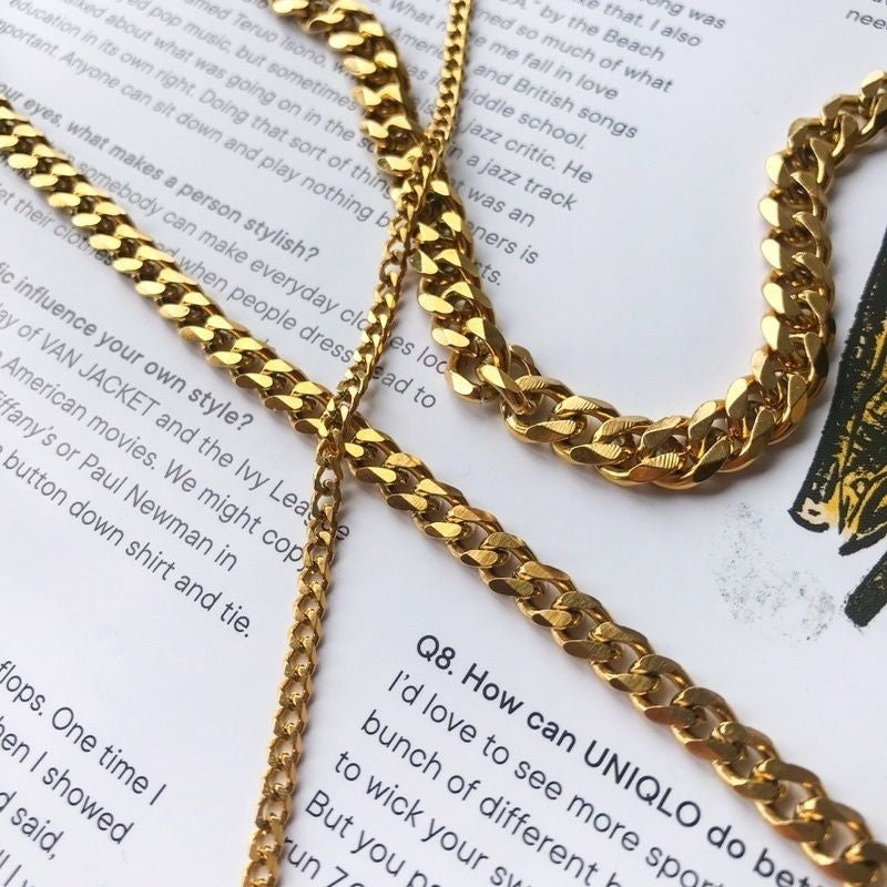 [DIY Chain] Stainless steel Thick Cuban Chain/ 18k gold in pvd coating/ Tarnish Resistant DIY accessories for jewellery