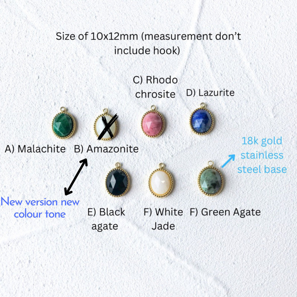 Natural stone pendant - Lazurite Gren agate Jade stone Amazonite