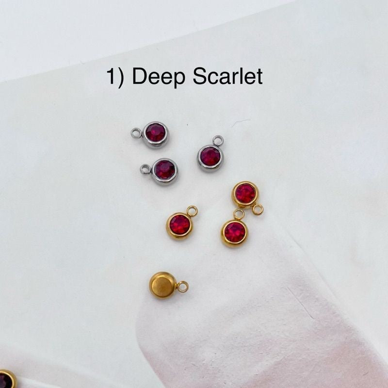 Stainless steel birthstone zirconia pendant 1 pc