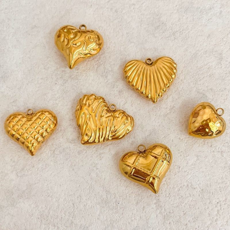 18k stainless steel gold Love/ Bulky love big gold love heart pendant for jewellery love bracelet Gelang love