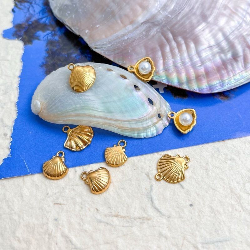 Stainless steel Beach themed sea pendant 1 pc/gold jewellery pendant diy fish lobster shell starfish pendant necklace