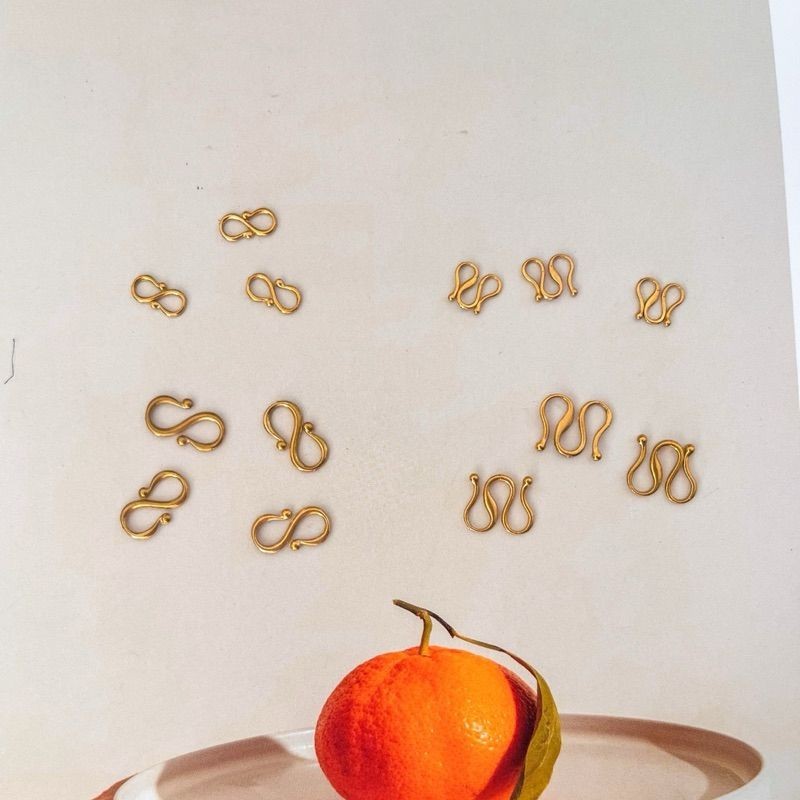 Stainless steel S connnector M connector ending clasp/ S hook M clasp ending 1 pc gold stainlessteel jewellery pendant