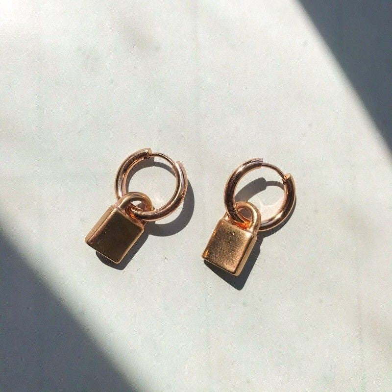 Stainless steel huggies 2.5mm thickness 1 pair/ Stainless steel colour and Rosegold/ Tarnish Resistant PVD coating