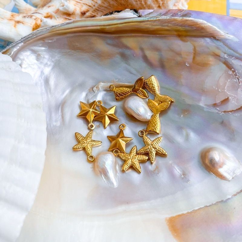 Stainless steel Beach themed sea pendant 1 pc/gold jewellery pendant diy fish lobster shell starfish pendant necklace