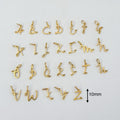 Cursive letter initial charms/ stainless steel alphabet pendants/ diy jewellery letter necklace bracelet