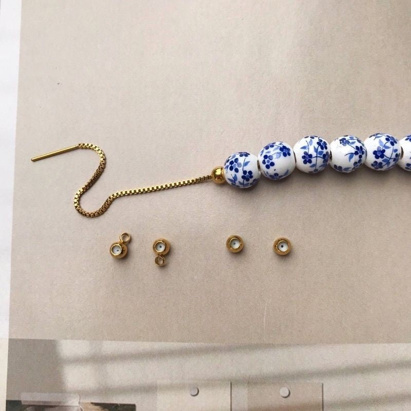 Stainless steel position beads stopper 4mm 1 pc/ silicon beads diy jewellery bracelet necklace gold pendant