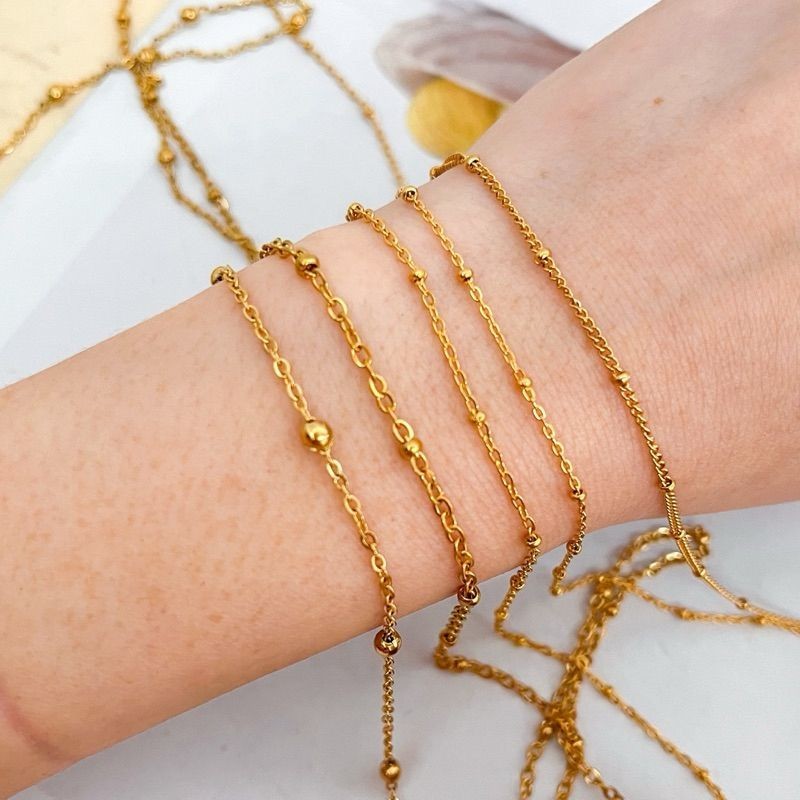 [DIY Chain] Satellite chain beads sphere cable / 18k Gold Stainless Steel