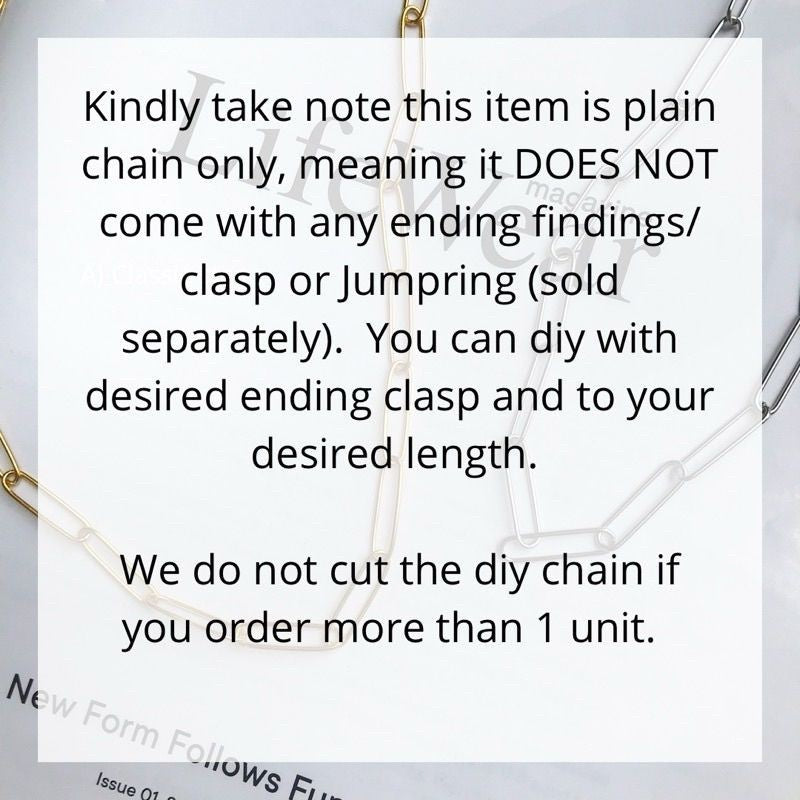 [DIY Chain] Stainless steel thick Elongated 3 oval chain for diy/ gold chain