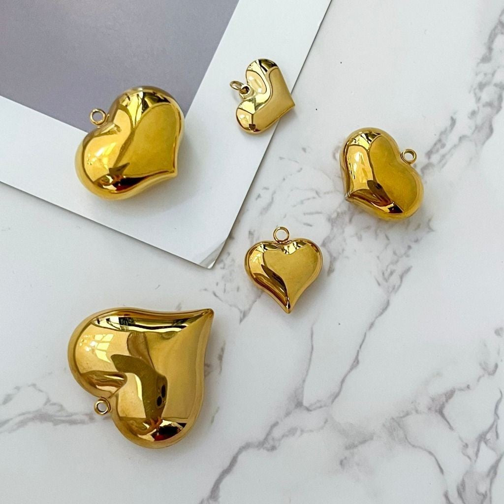 Big love stainless steel gold pendant / DIY pendant jewellery heart shaped love gemok pendant love necklace diy