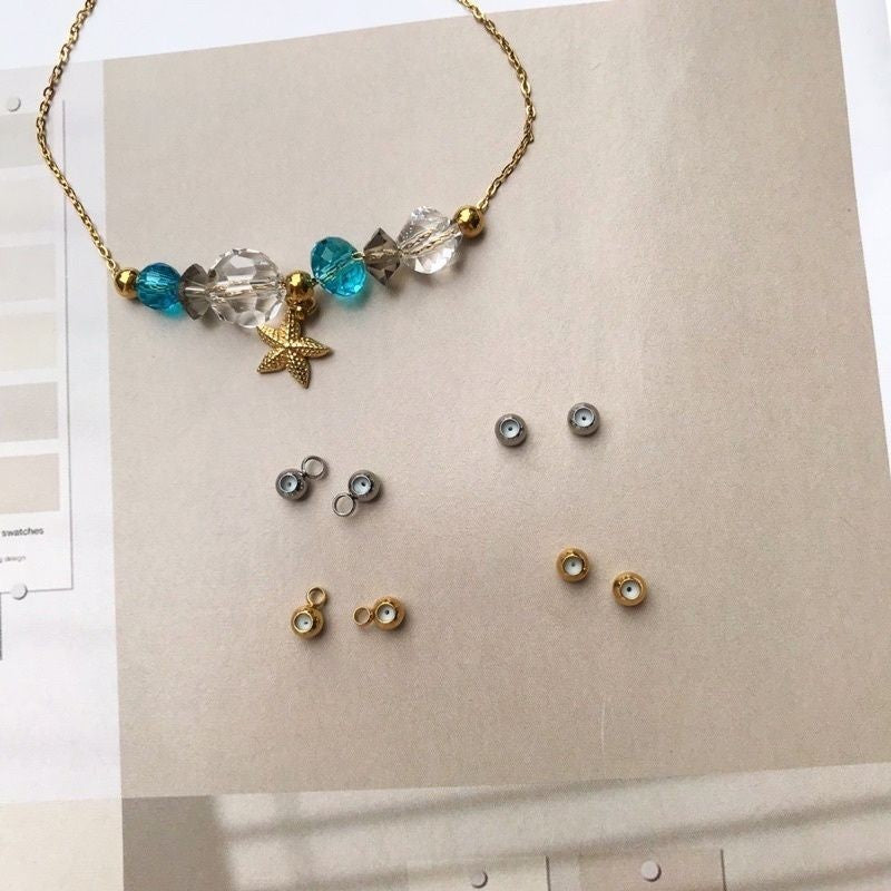 Stainless steel position beads stopper 4mm 1 pc/ silicon beads diy jewellery bracelet necklace gold pendant