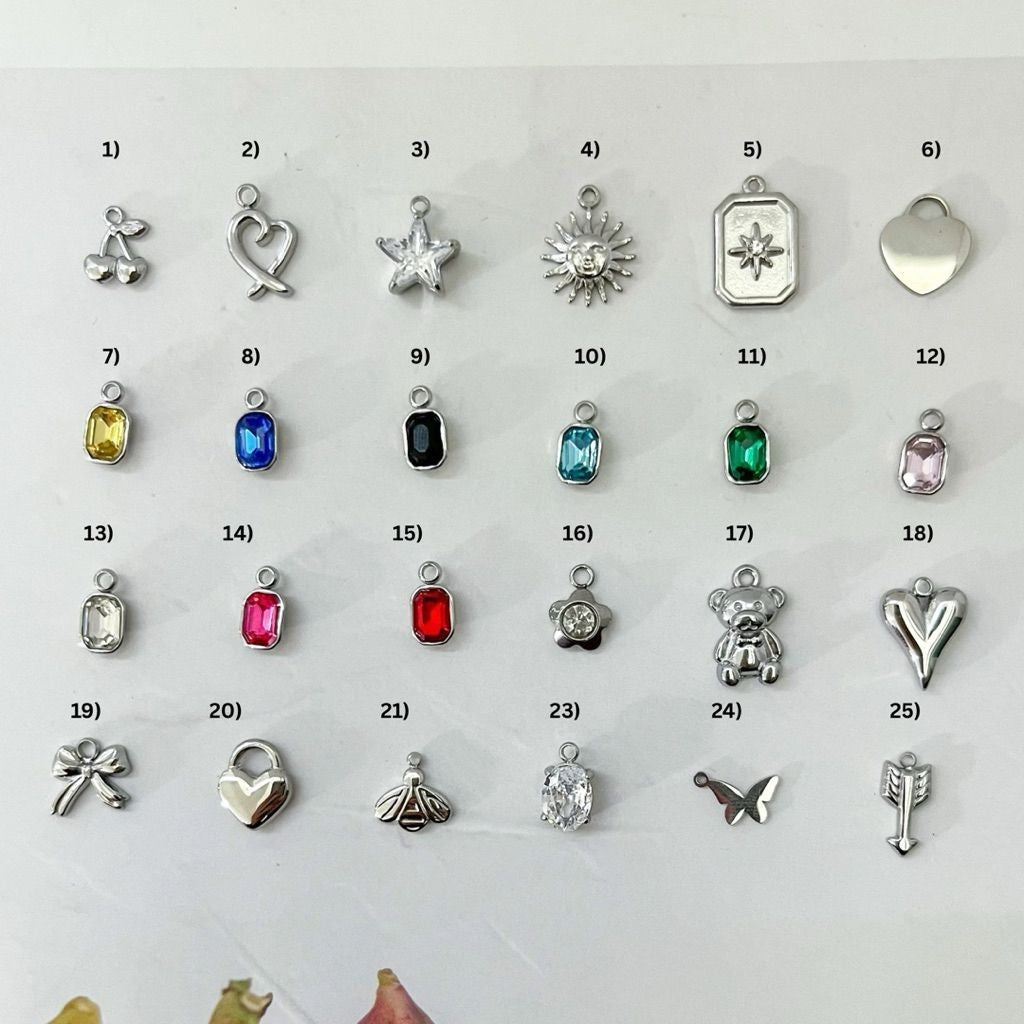 Stainless steel pendant 1 pc/ love butterfly sun diamond star pink blue yellow green red black teddy for necklaces