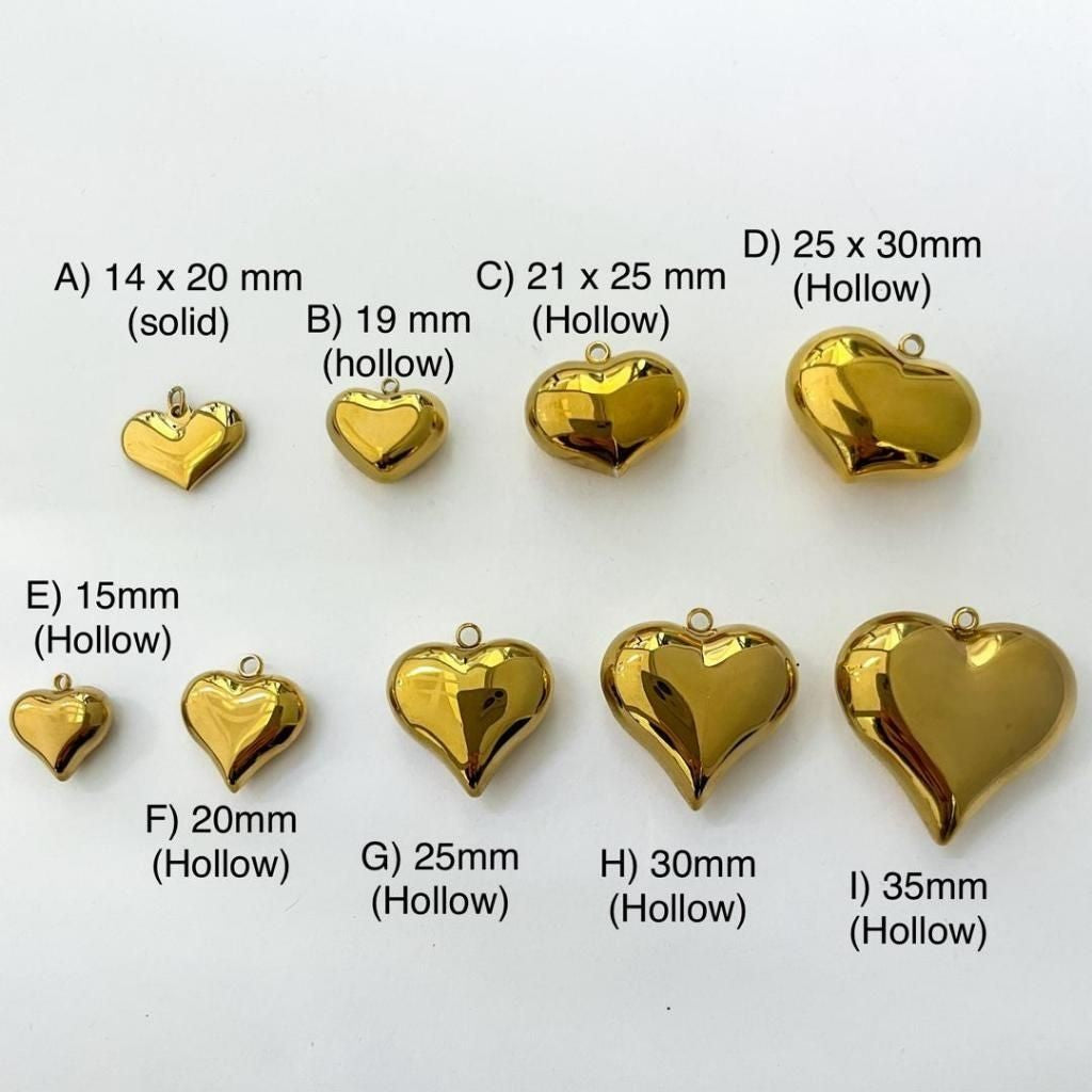 Big love stainless steel gold pendant / DIY pendant jewellery heart shaped love gemok pendant love necklace diy