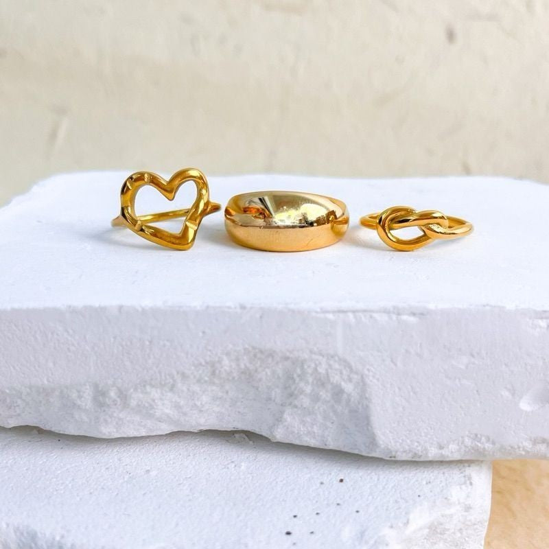 Stainless steel ring plain chunky zirconia stone gold ring silver ring/ Diamond ring
