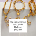 Big size stainless steel jumpring 10x1.5mm/ 12x2mm/ 14x2mm gold lasting jumpring