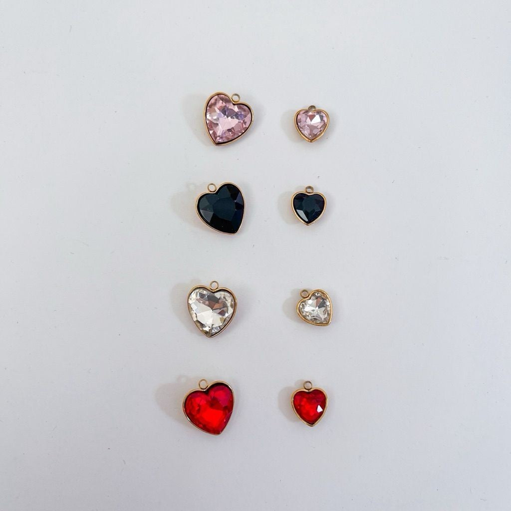 Stainless steel Zircon love heart shaped pendant in gold/ love pendant