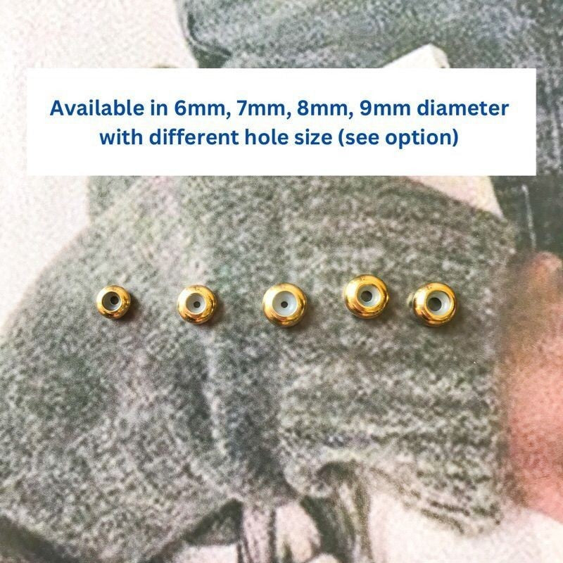 Pndora Stopper position fixing beads stainless steel gold/ spacer for snake chain jewellery accessories and charm