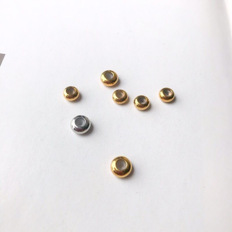 Pndora Stopper position fixing beads stainless steel gold/ spacer for snake chain jewellery accessories and charm