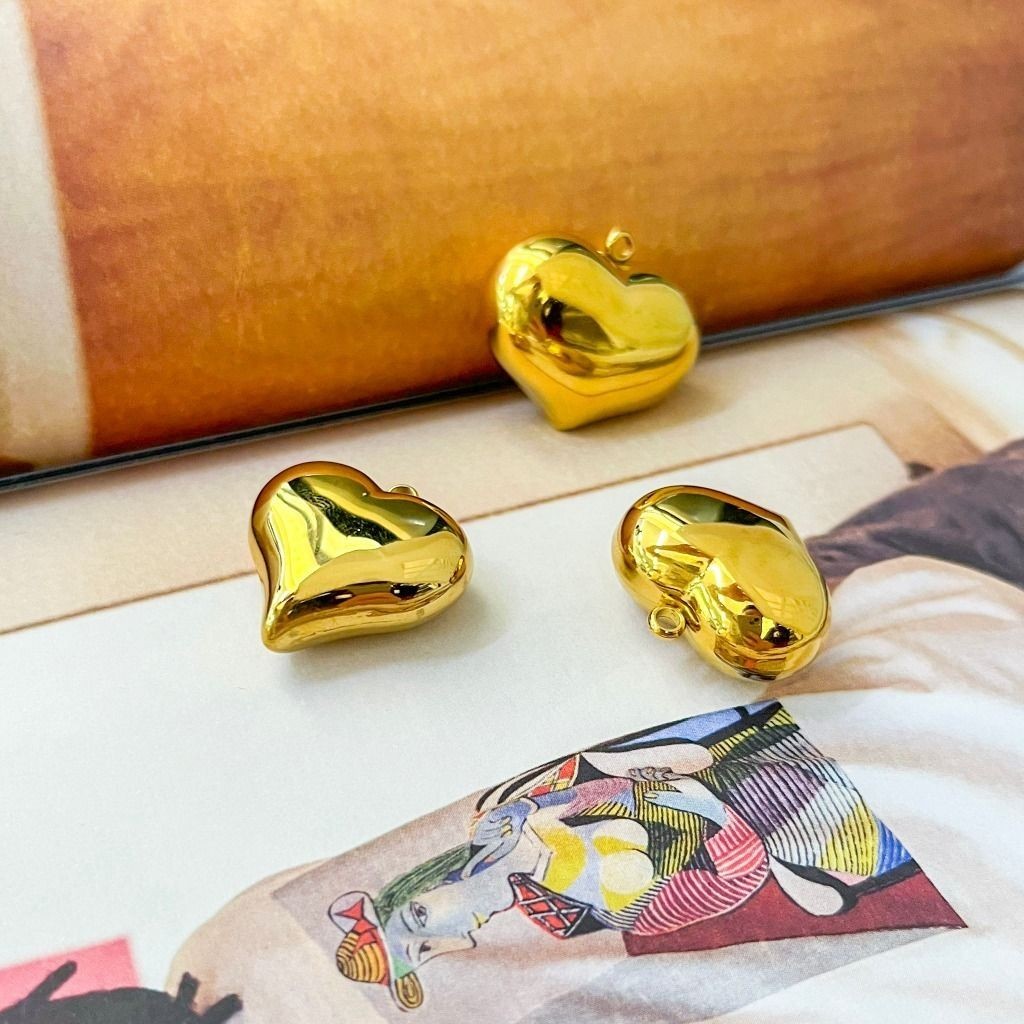 Big love stainless steel gold pendant / DIY pendant jewellery heart shaped love gemok pendant love necklace diy