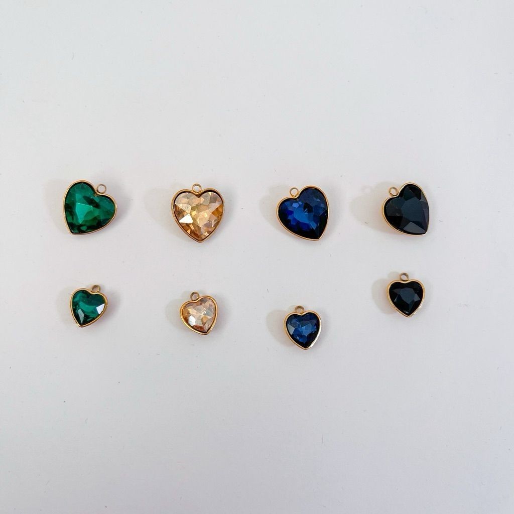 Stainless steel Zircon love heart shaped pendant in gold/ love pendant