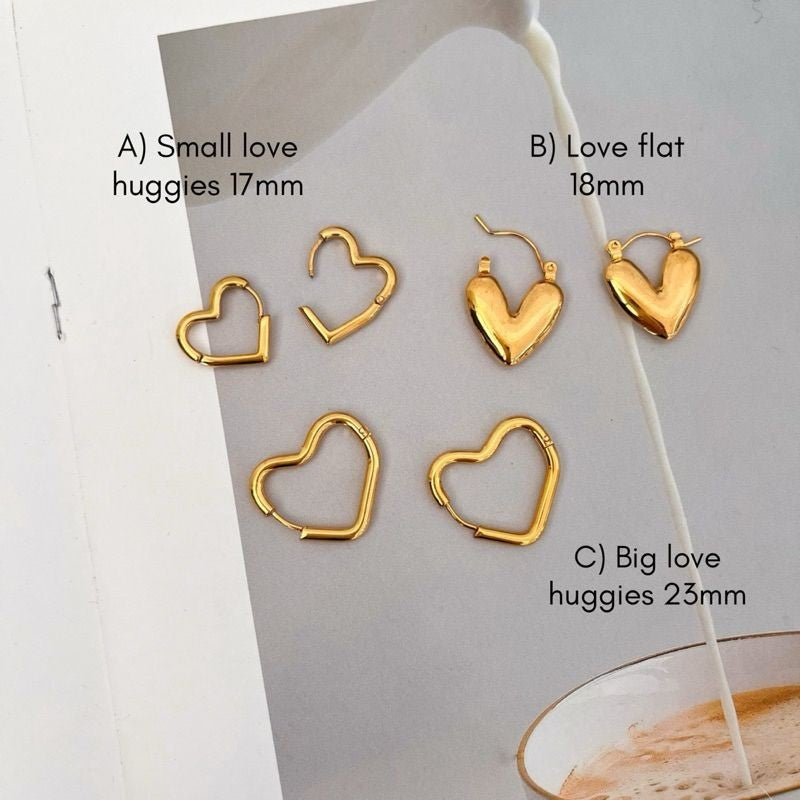 Stainless steel Love Huggies/ 1 pair/ Tarnish resistant