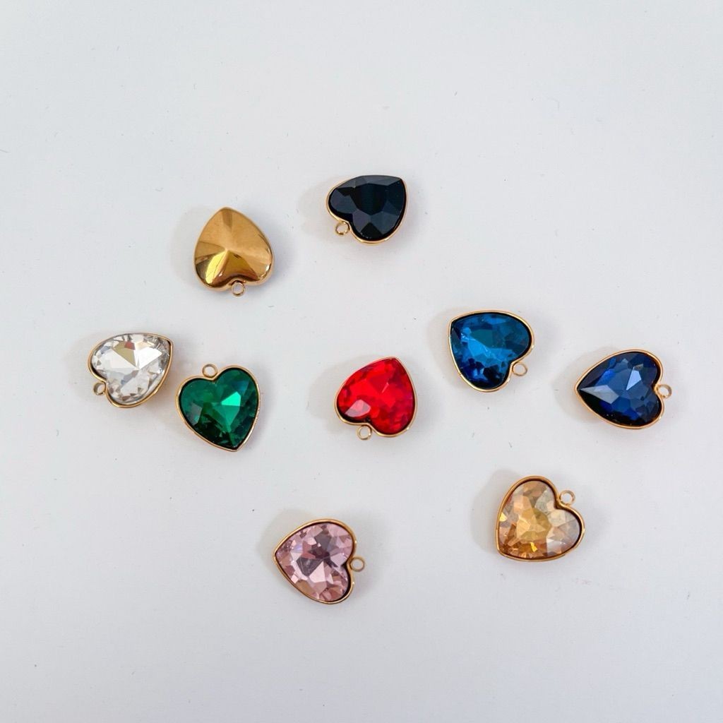 Stainless steel Zircon love heart shaped pendant in gold/ love pendant