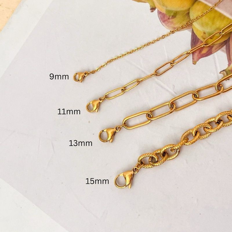 Stainless steel lobster clasp ending Gold Stainless steel rosegold