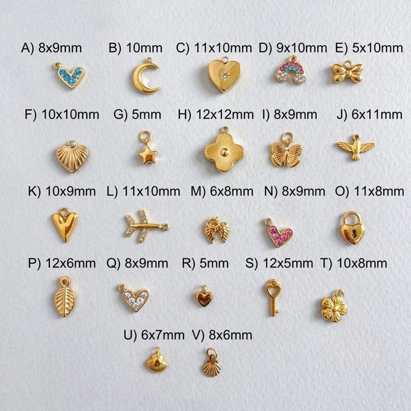 Stainless steel small pendant 1 pc/ love moon rainbow lock key flower aeroplane butterfly shell pendant jewellery