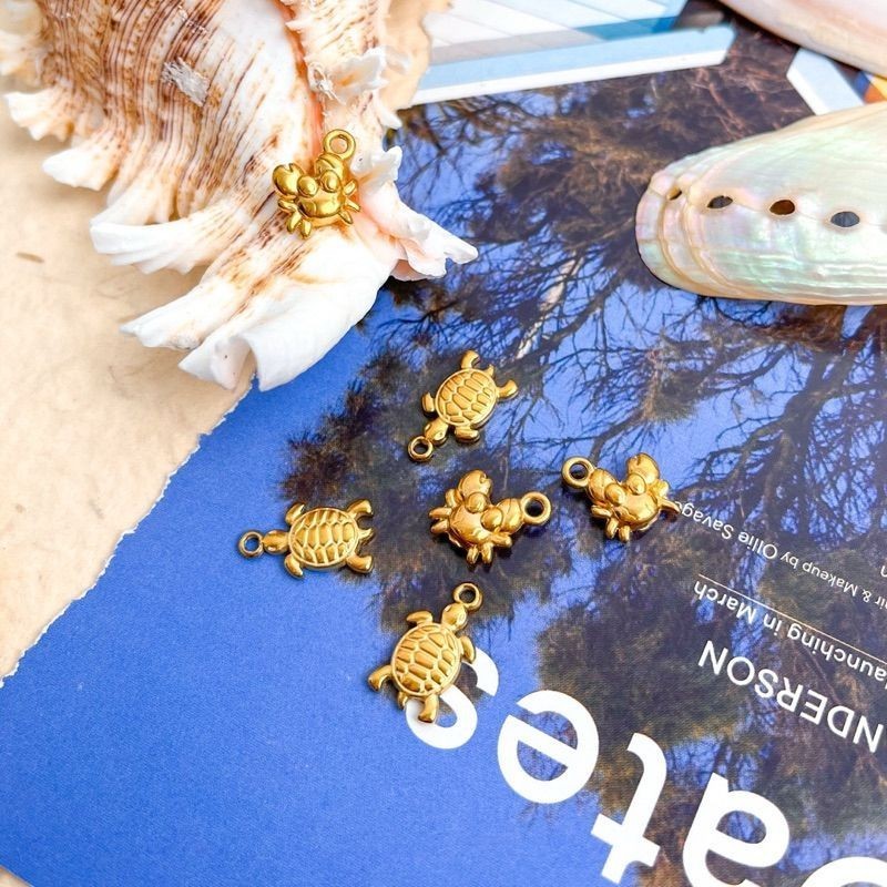 Stainless steel Beach themed sea pendant 1 pc/gold jewellery pendant diy fish lobster shell starfish pendant necklace